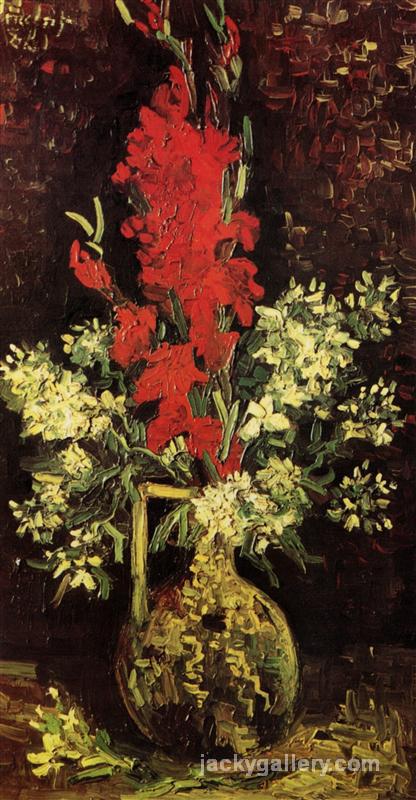 Vase with Gladioli and Carnations, Van Gogh painting